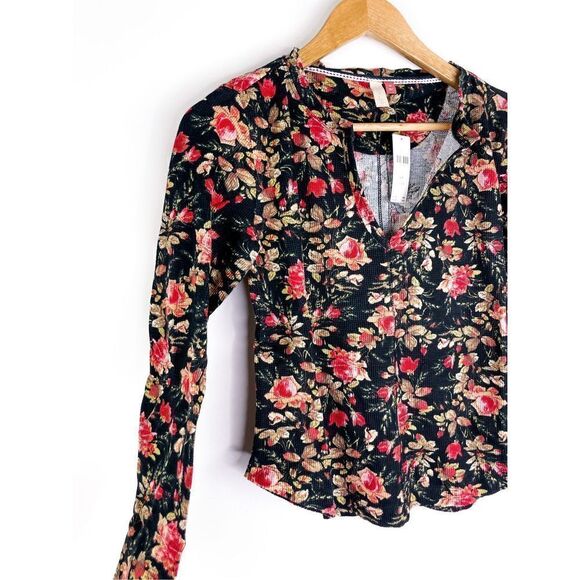 NWT Anthropologie‎ Pilcro Floral Split Neck Top Size SP - Picture 5 of 8